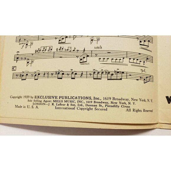 Sheet Music-Duke Ellington-Boy Meet Horn-Fox Trot-1939-Vintage-1st Violin - Picture 3 of 3
